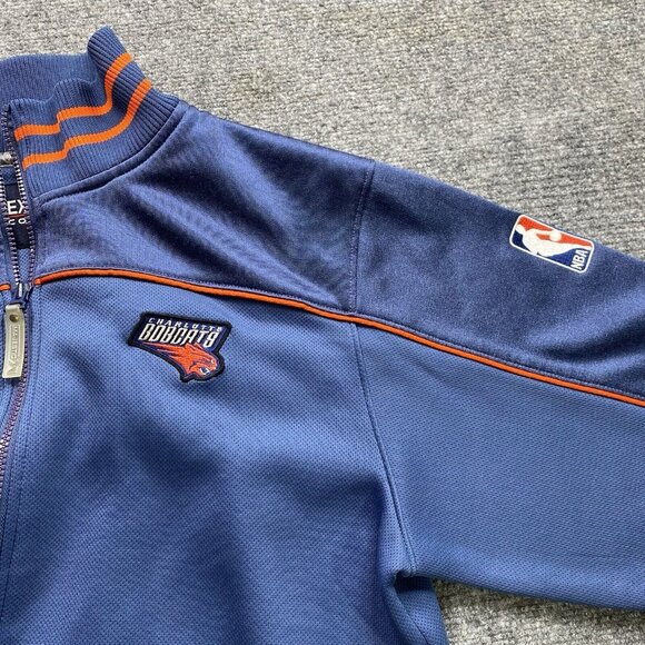 Charlotte Bobcats Jacket Men's S Blue NBA Exclusive Collection Zip Front Patches - Picture 14 of 16